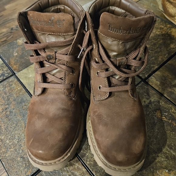 Timberland 6" Hiking Lace Up Boots Brown 8m EUC - Picture 3 of 12